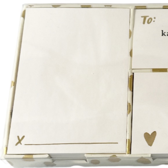 NEW ♠️Kate Spade New York ♠️ GOLD FLAMINGO DOT Sticky Note Set 🌟🌟🌟 - Picture 3 of 7